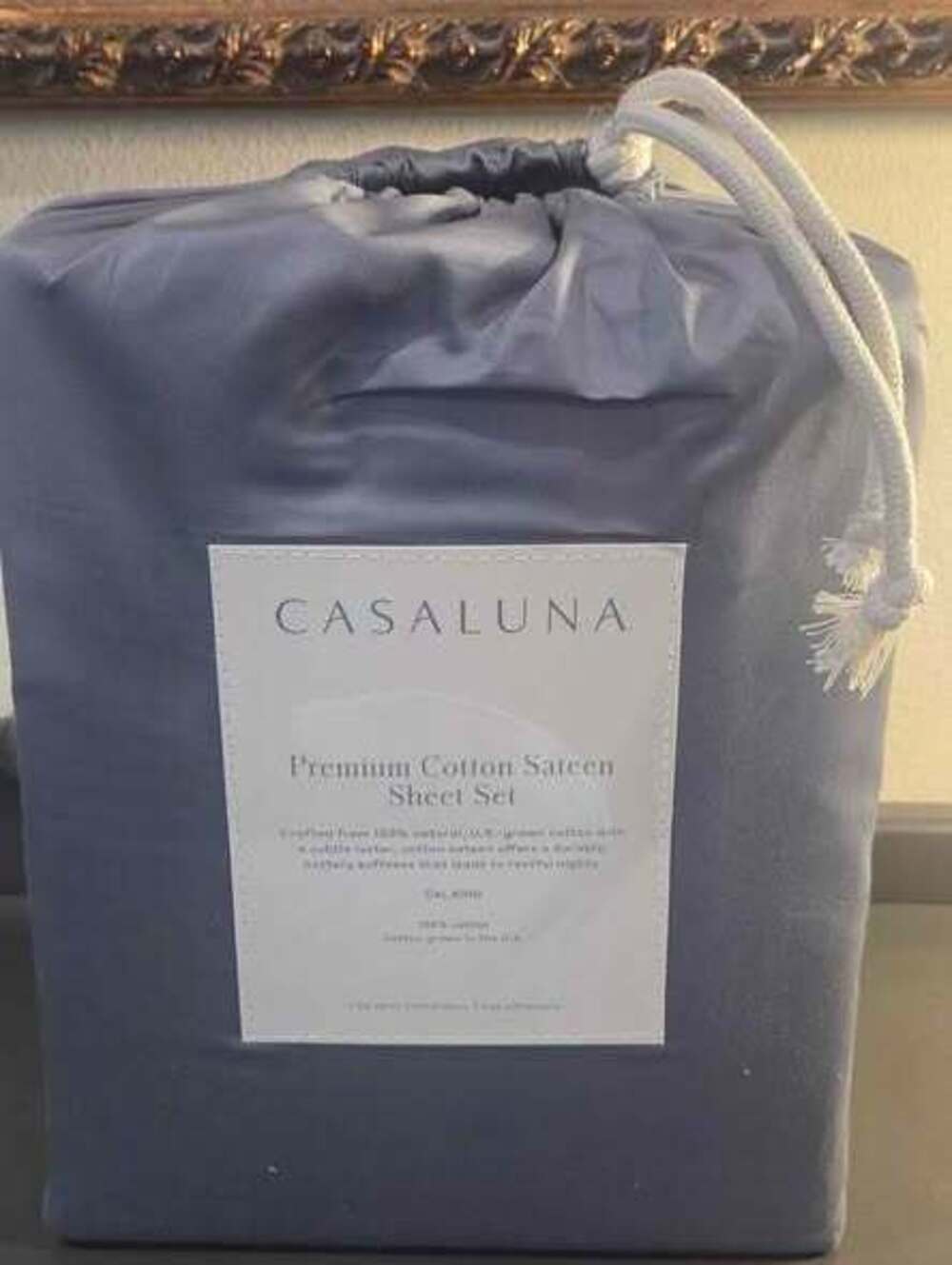 Casaluna Premium Cotton Sateen Sheet Set - California King - Mineral Blue